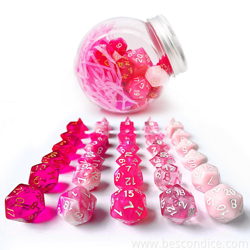 Pink Blossom Dnd Dice 35pcs Set 3 Pink Blossom Dnd Dice 35pcs Set 3